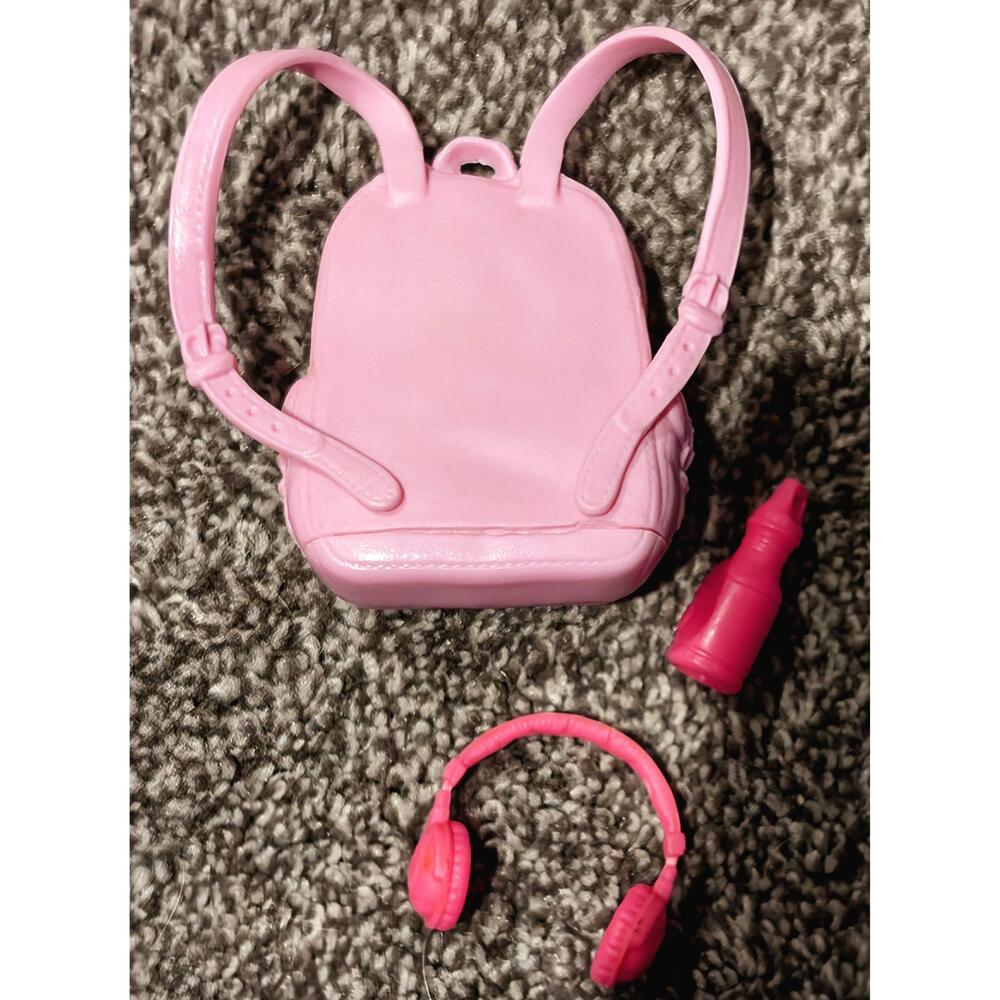 Mattel Barbie Pink Backpack Bag With Accessories Toy Fast Ship
